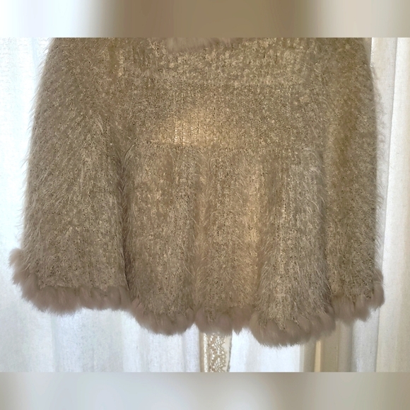 SALE! Ivory Love Token Genuine Rabbit Fur Trim Vest Women's Sz S Extra Stretchy - Picture 8 of 11